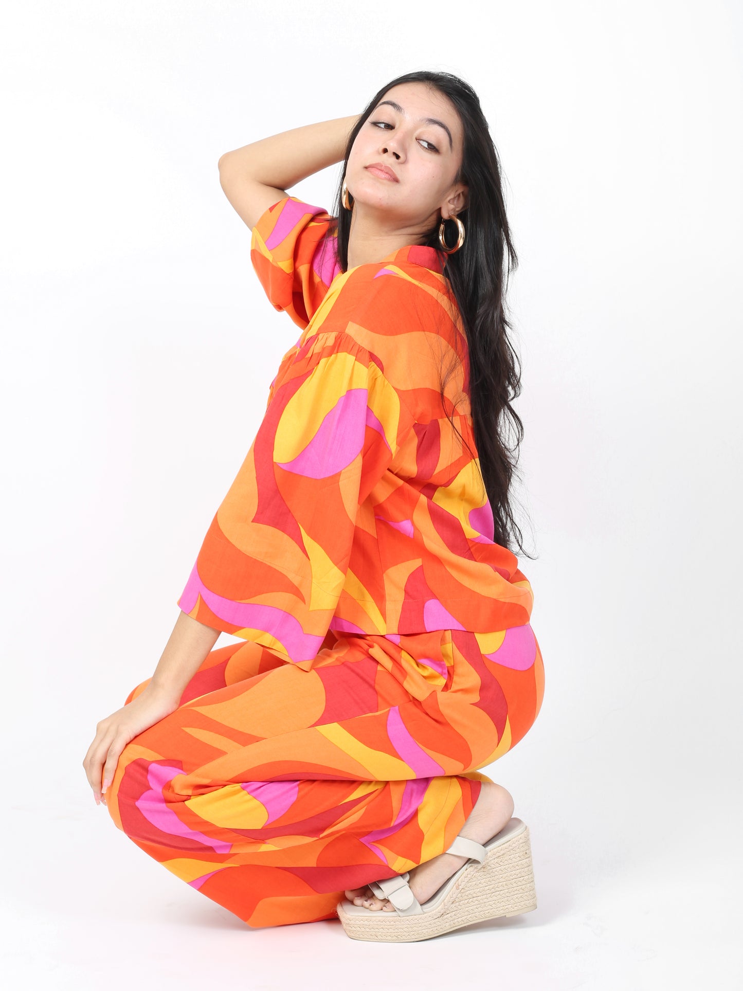Orange Abstract Co-ord Set