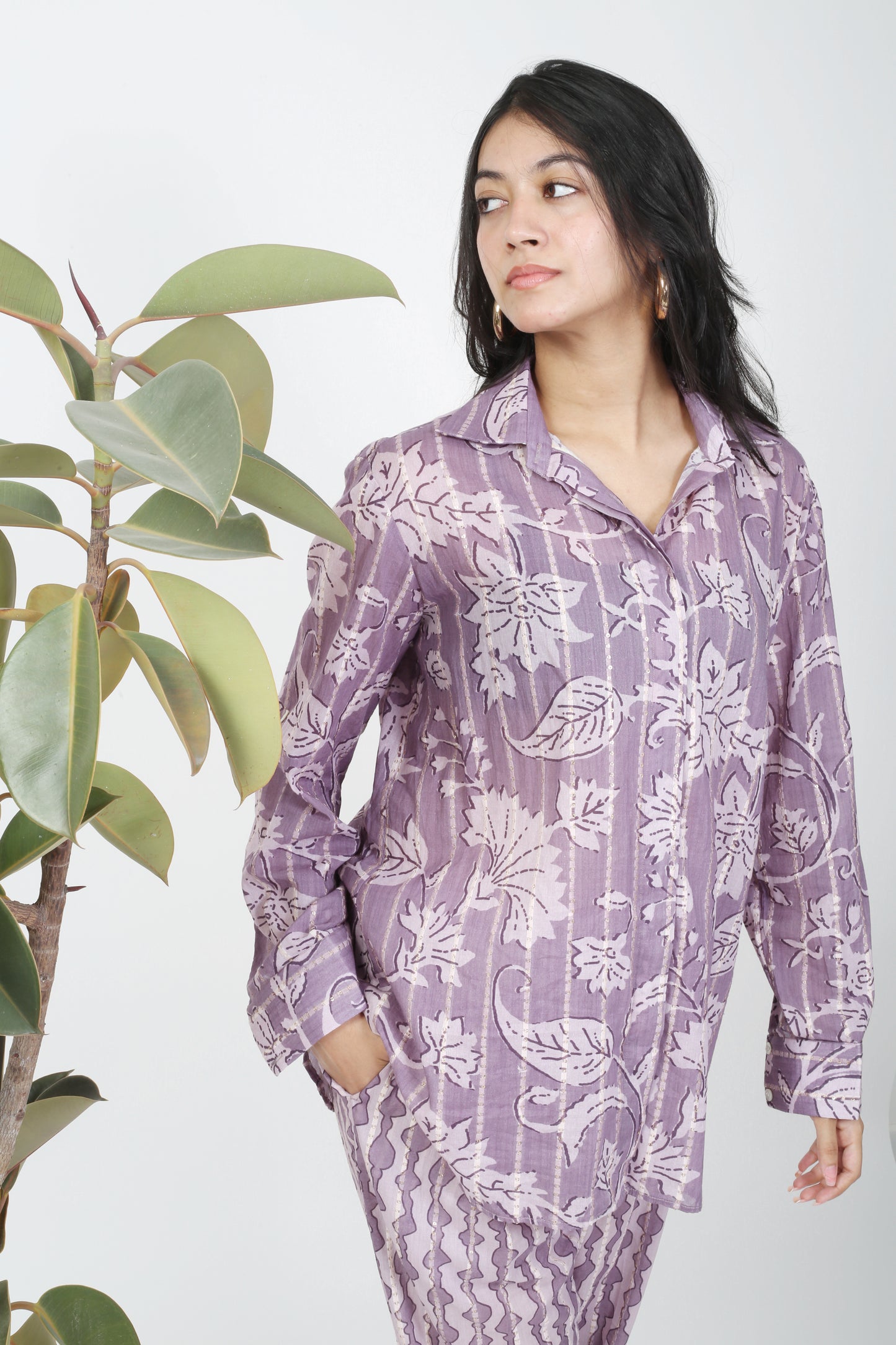 Purple Cotton Co-ord Set