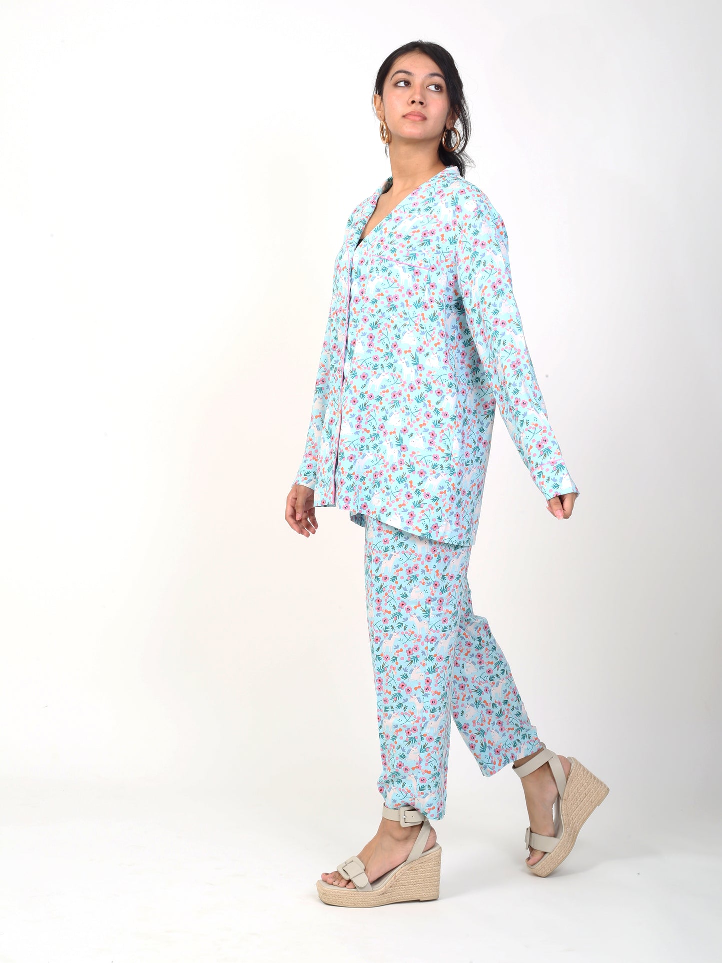 Light Blue n Pink Co-ord Set