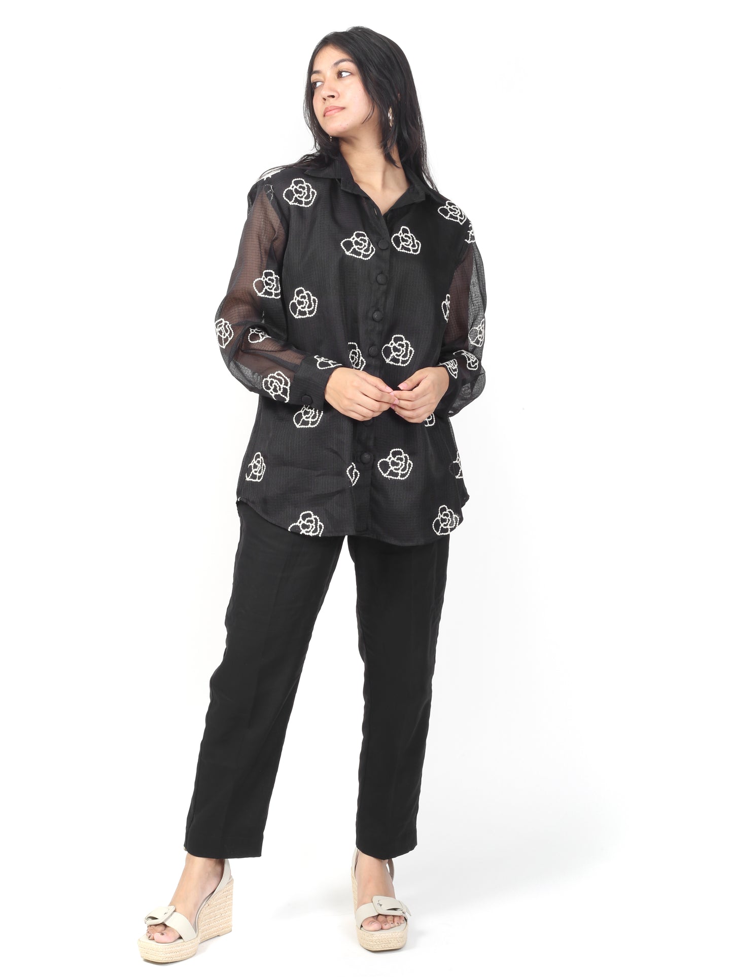 Black Kota Doria Co-ord Set