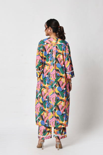 Bird Print Funky Co-ord Set