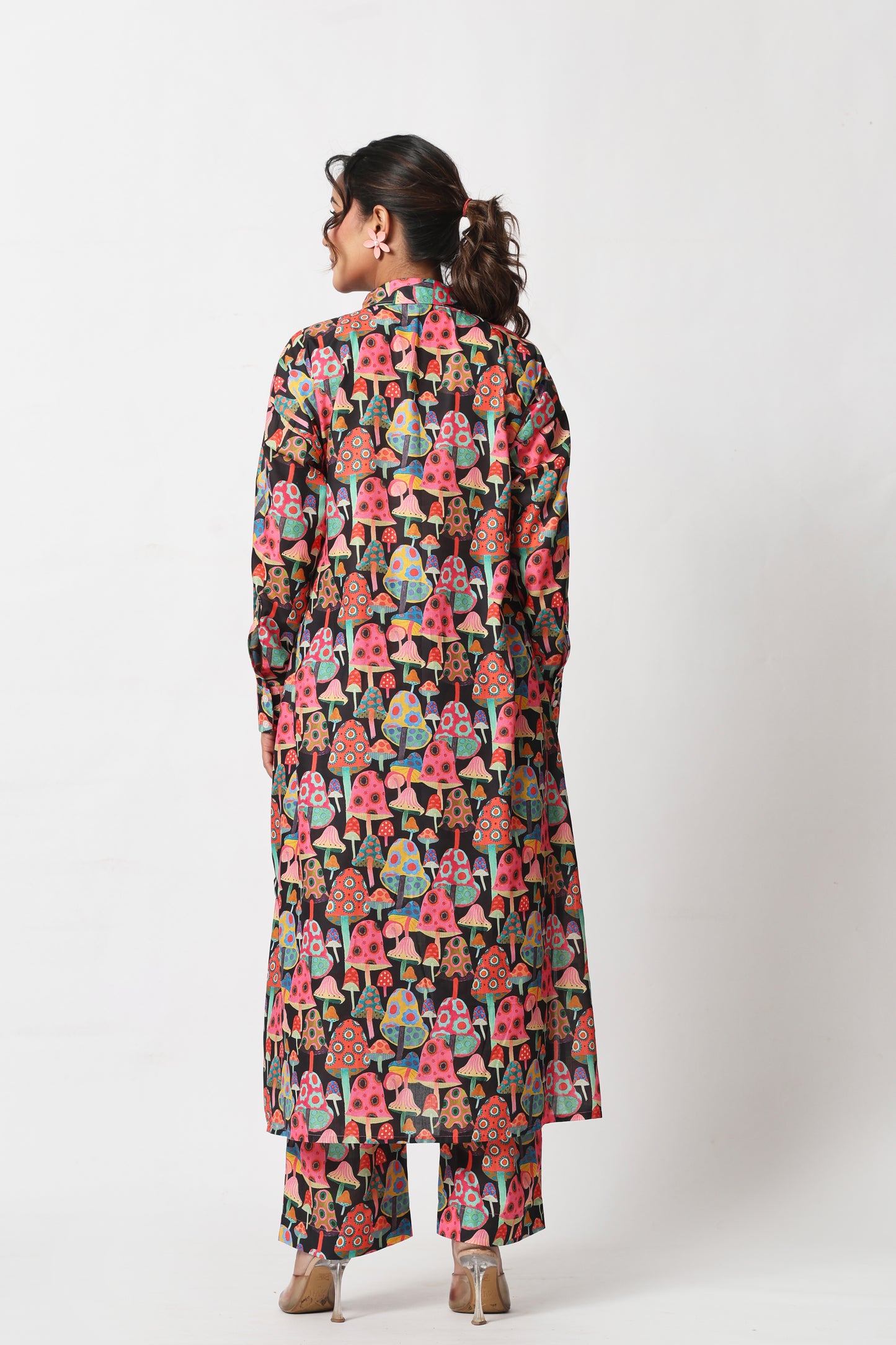 Mushroom Print Co-ord Set – Dark