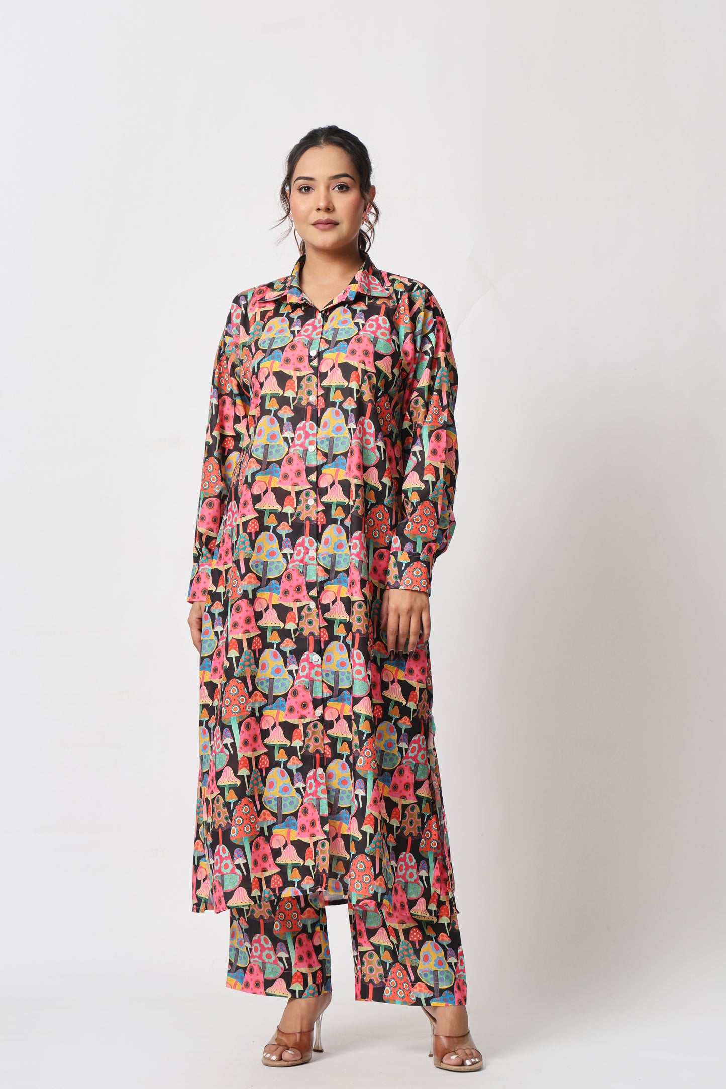 Mushroom Print Co-ord Set – Dark