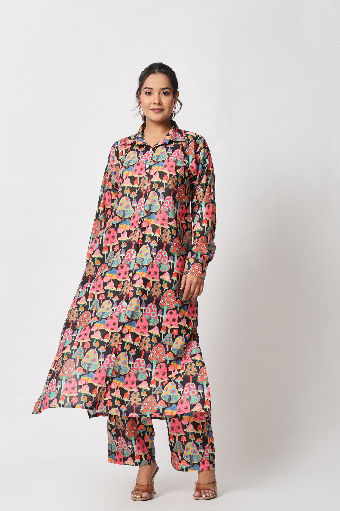 Mushroom Print Co-ord Set – Dark