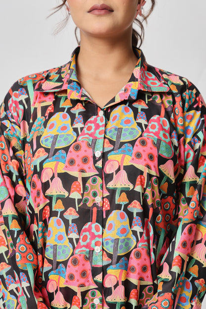 Mushroom Print Co-ord Set – Dark
