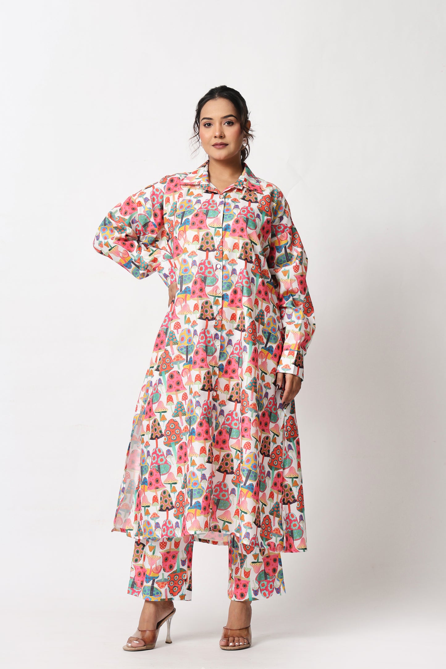 Mushroom Print Co-ord Set – Light