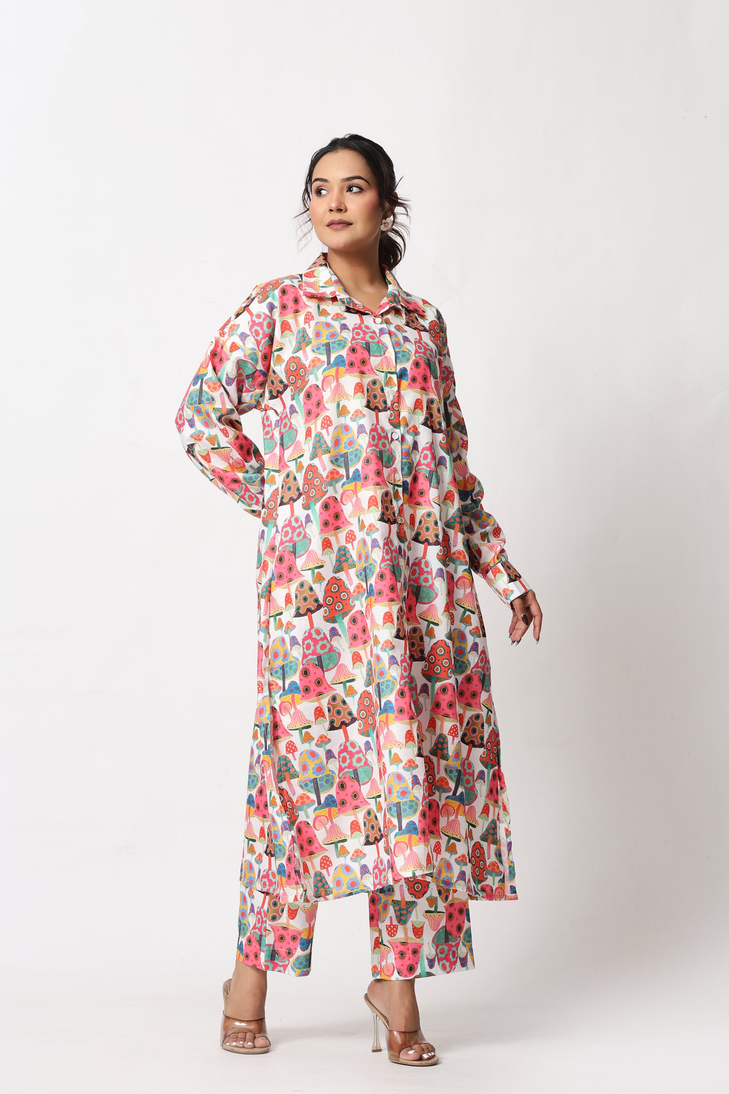 Mushroom Print Co-ord Set – Light