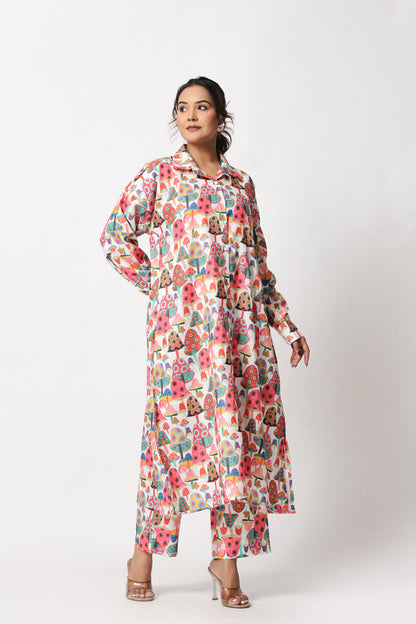 Mushroom Print Co-ord Set – Light