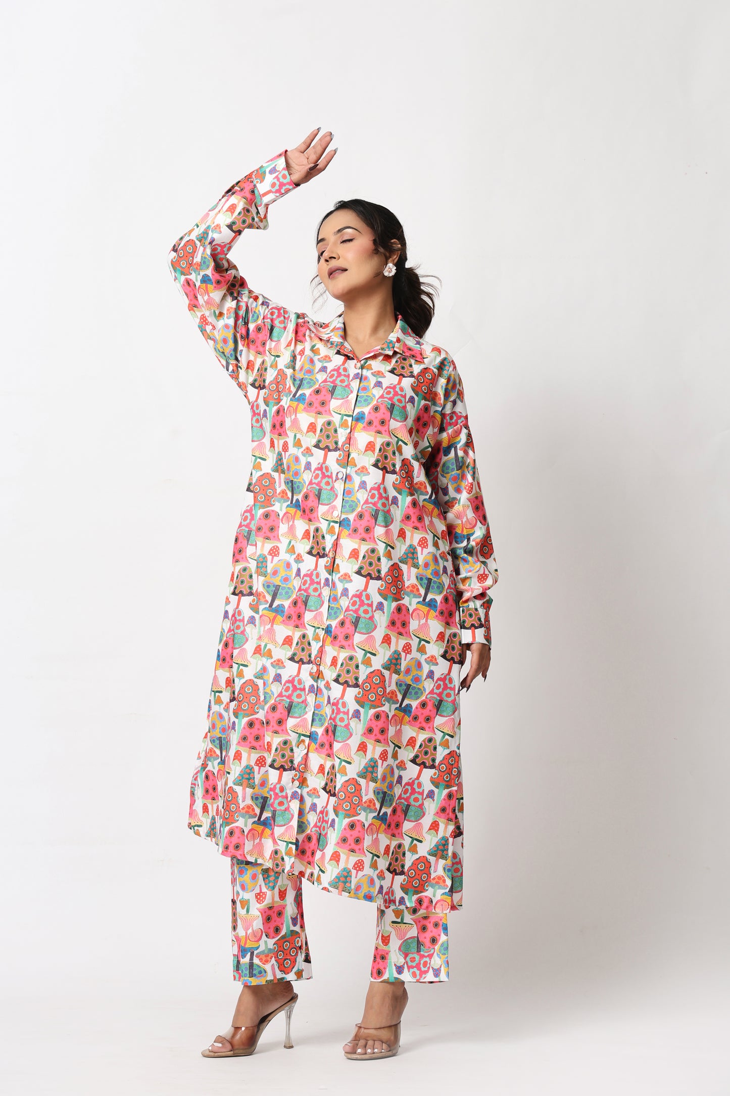 Mushroom Print Co-ord Set – Light