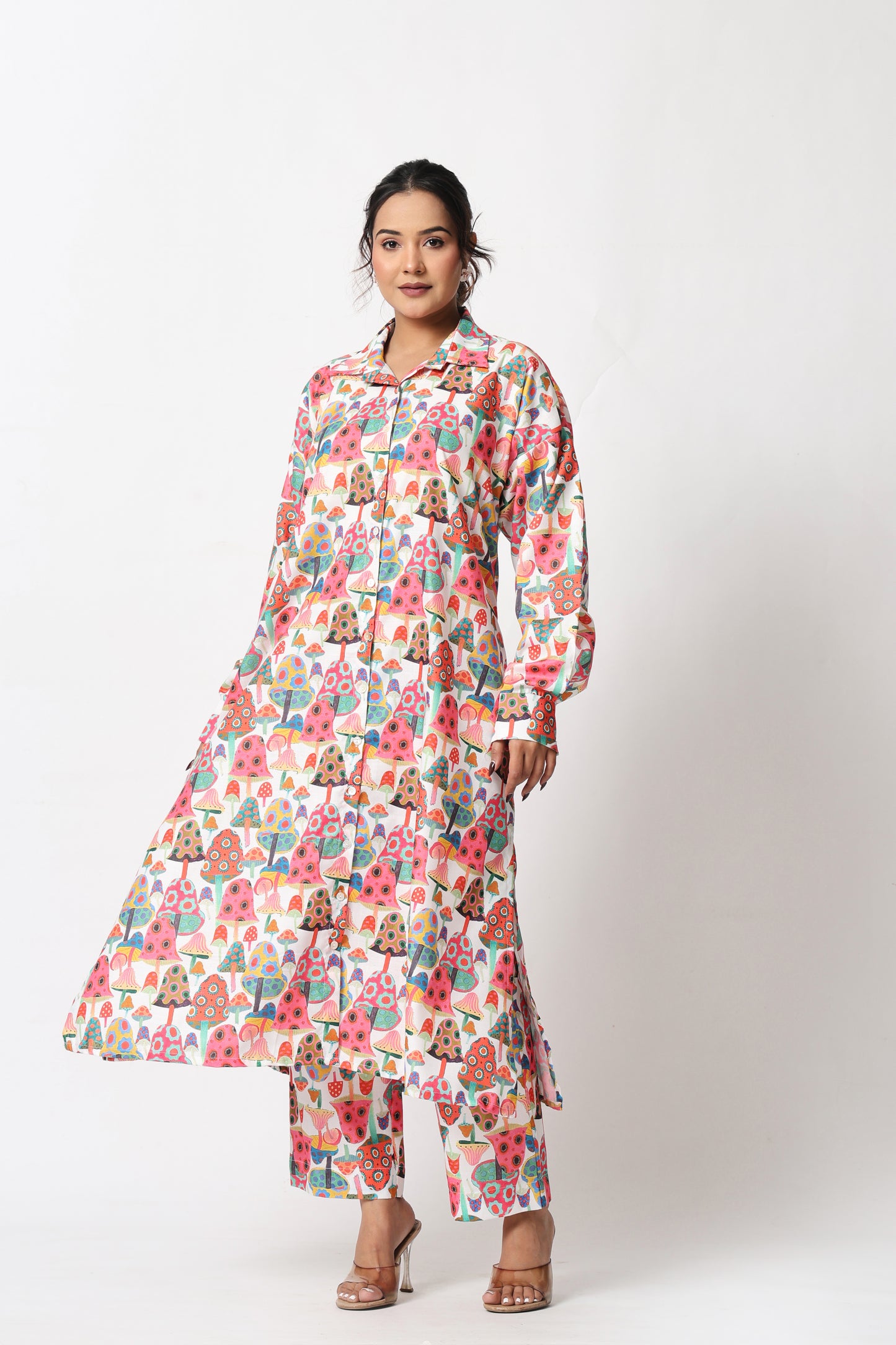 Mushroom Print Co-ord Set – Light