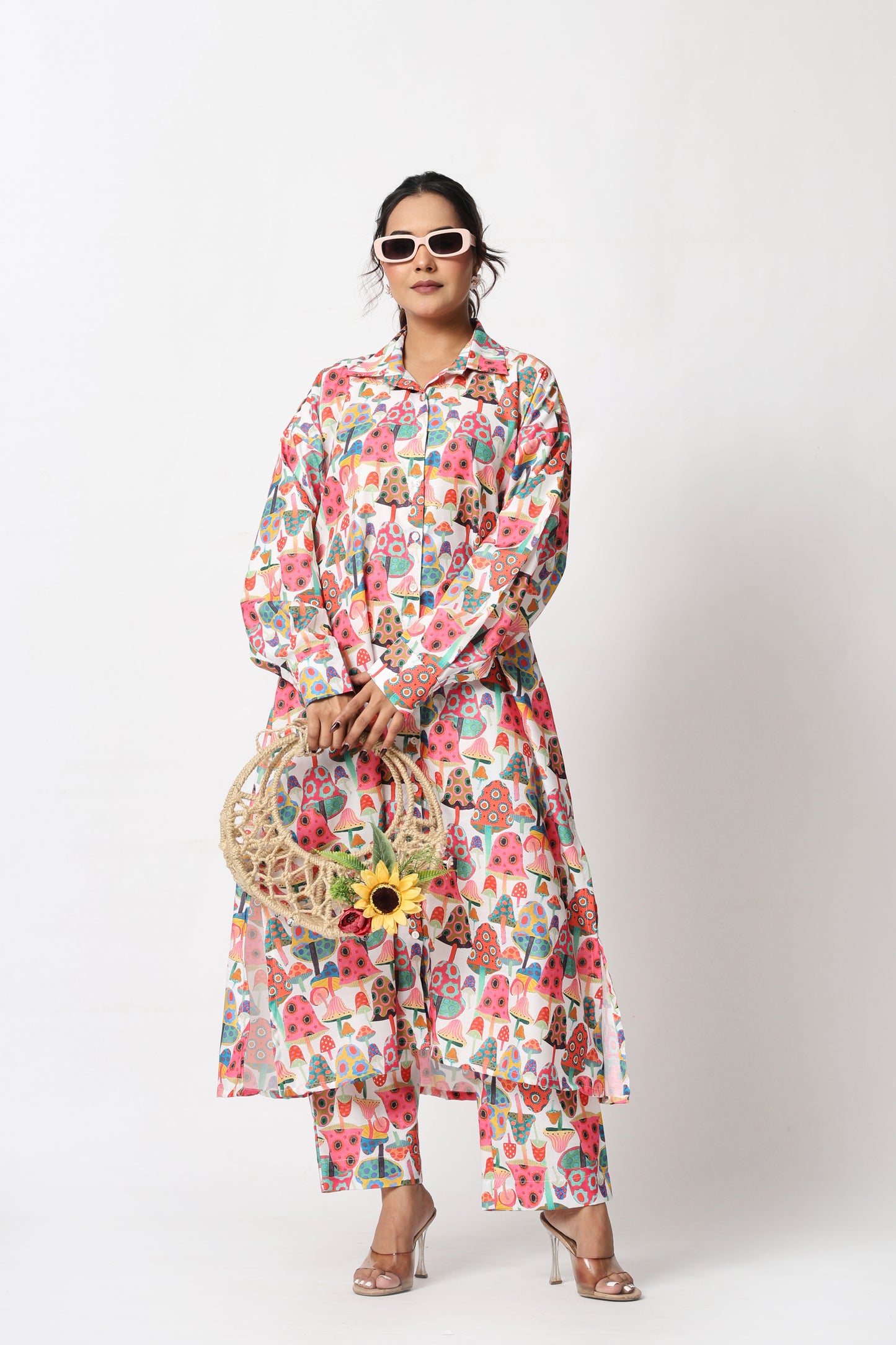 Mushroom Print Co-ord Set – Light