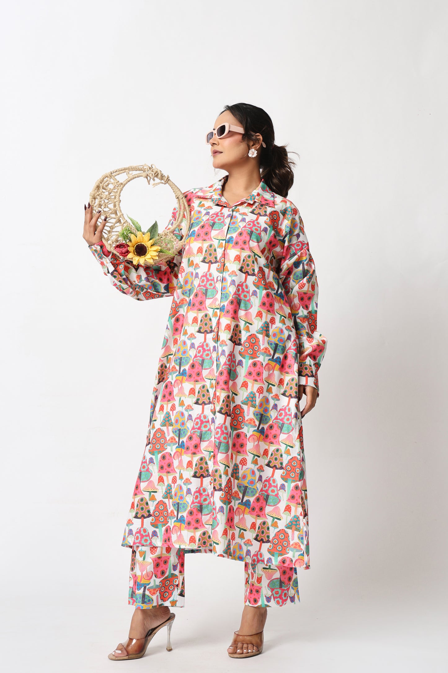 Mushroom Print Co-ord Set – Light