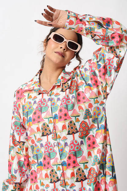 Mushroom Print Co-ord Set – Light