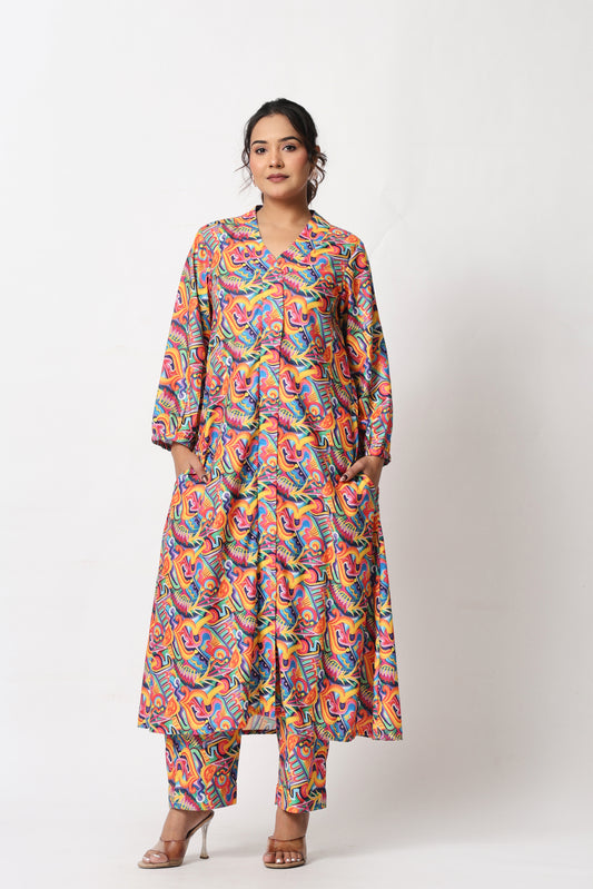 Psychedelic Abstract Print Co-ord Set