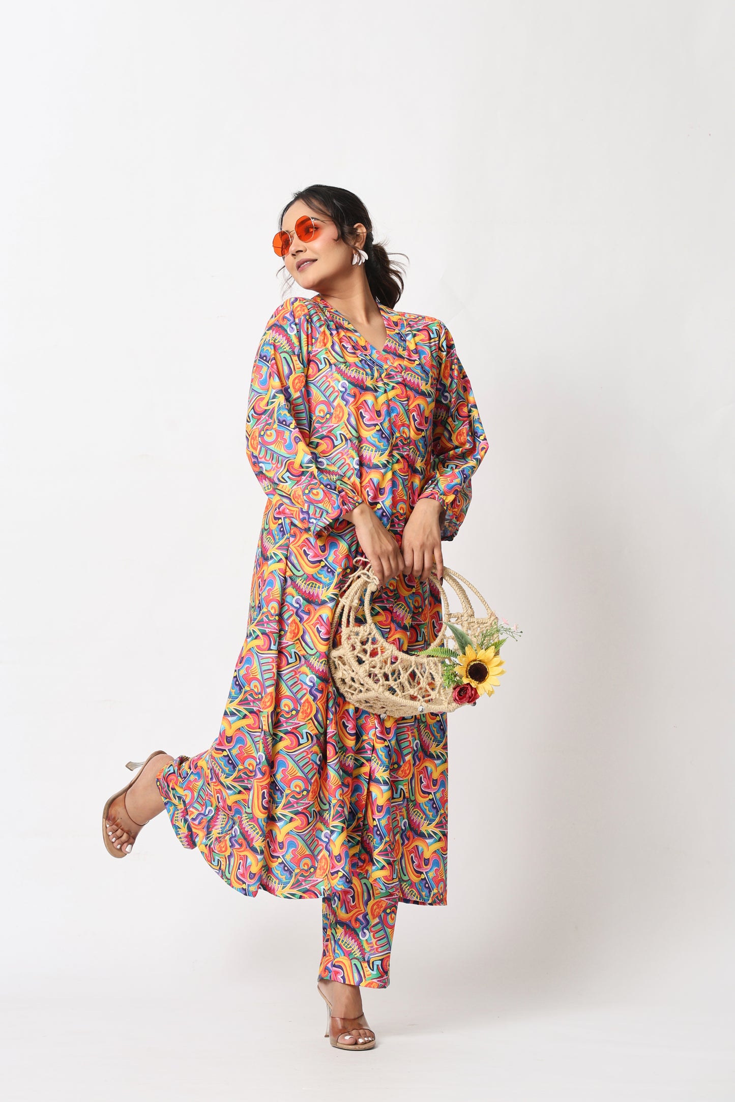 Psychedelic Abstract Print Co-ord Set