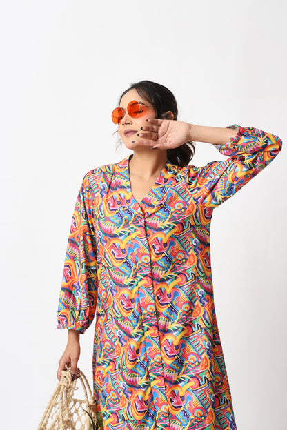 Psychedelic Abstract Print Co-ord Set