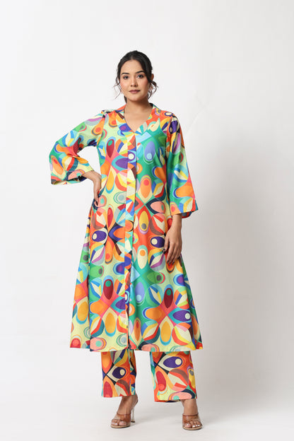 Abstract Print Multicolour Coord Set