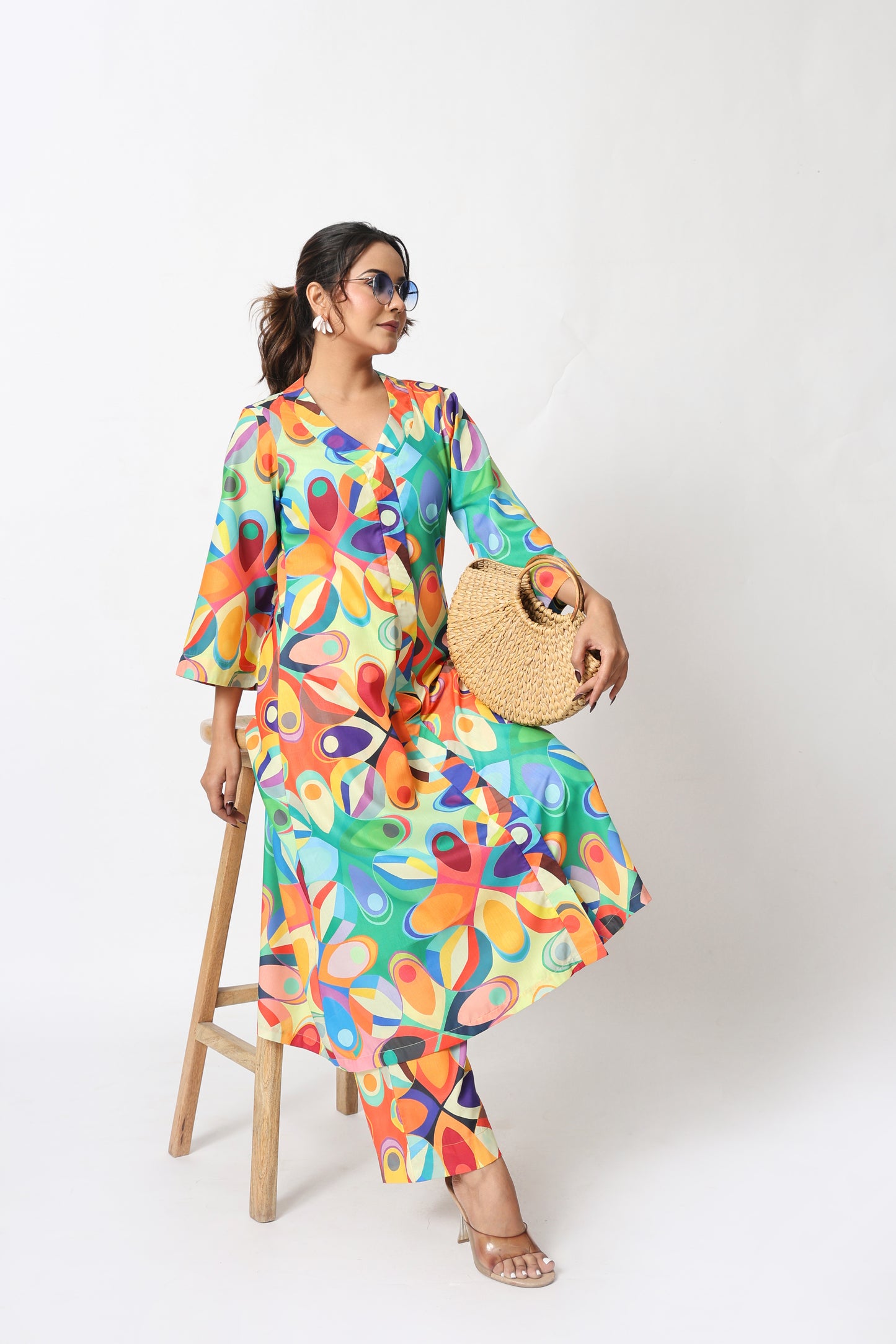 Abstract Print Multicolour Coord Set