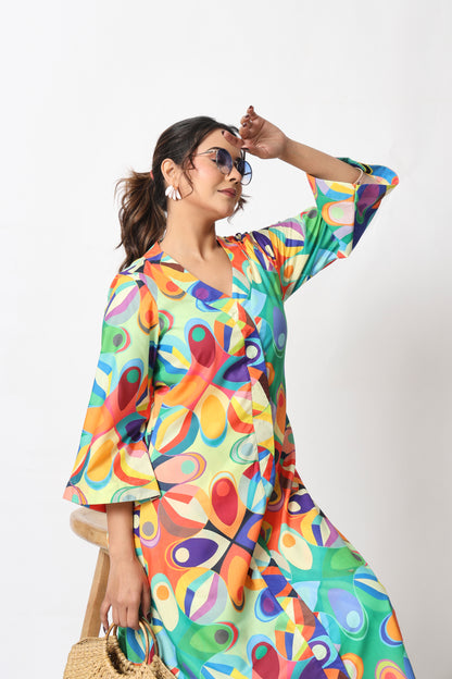 Abstract Print Multicolour Coord Set