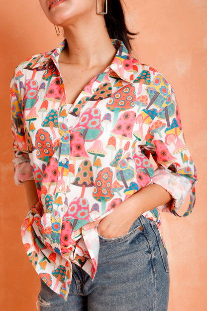Mushroom Print Shirt-Light