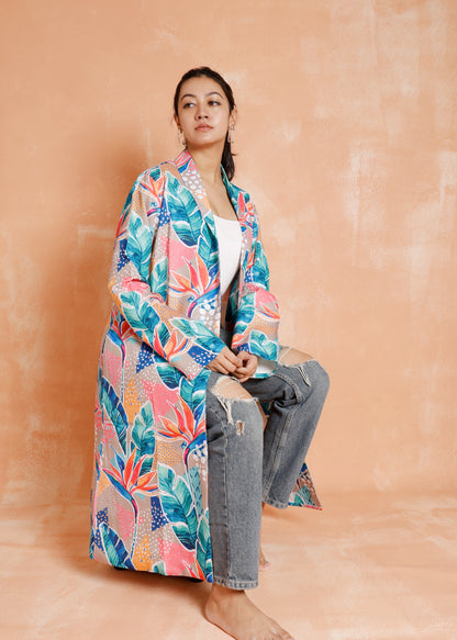 Tropical Print Long Jacket