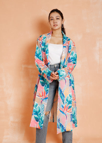 Tropical Print Long Jacket
