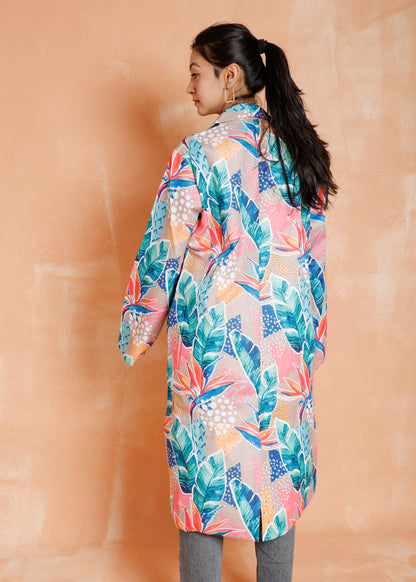 Tropical Print Long Jacket