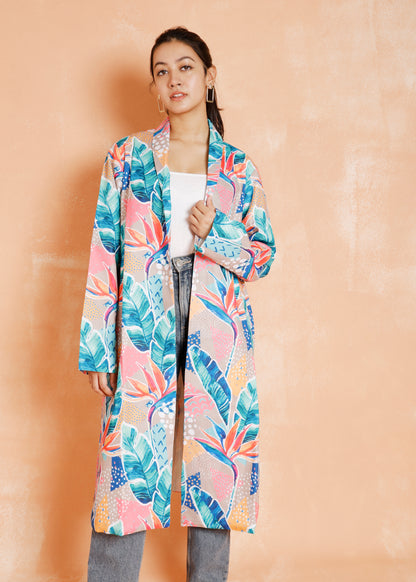 Tropical Print Long Jacket