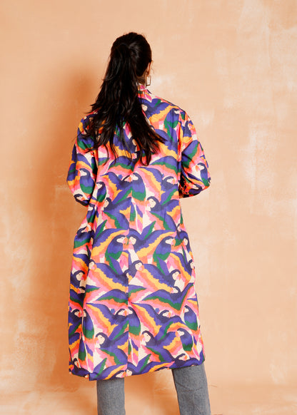Bird Print Long Jacket