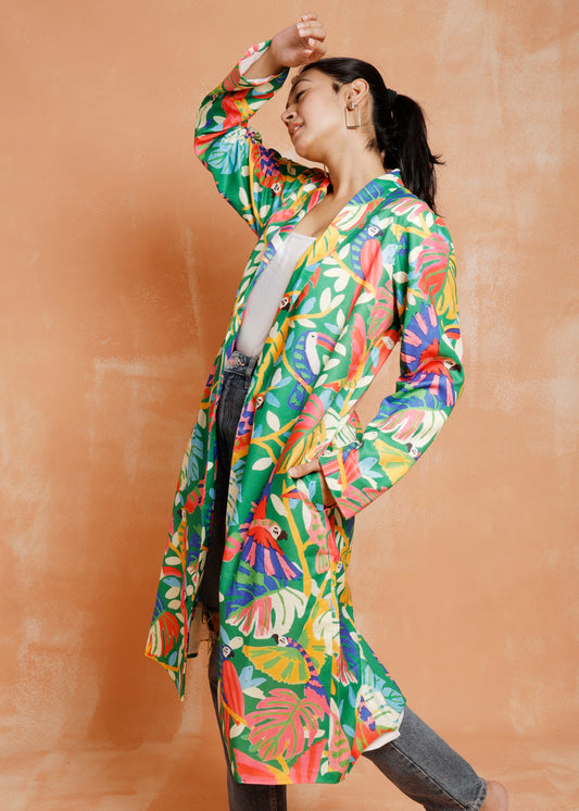 Jungle Print Long Jacket