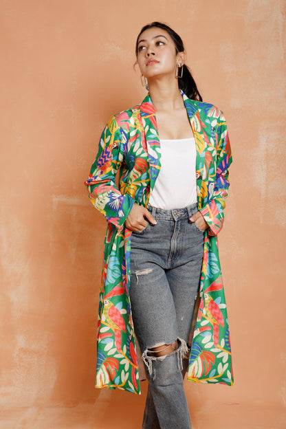 Jungle Print Long Jacket