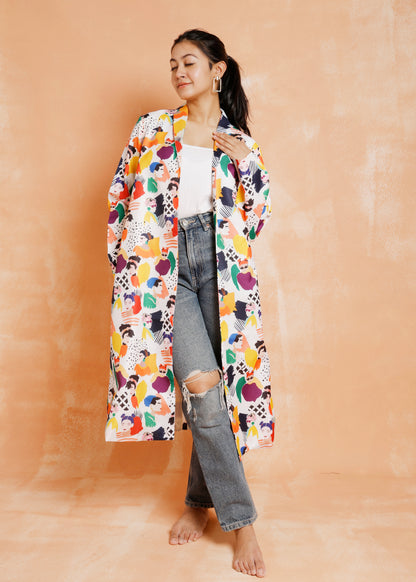 Frida Kahlo Print Long Jacket