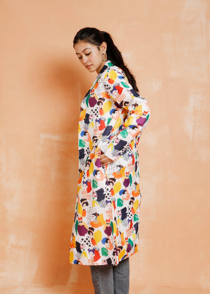 Frida Kahlo Print Long Jacket