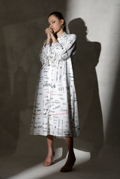Long Shirt Dress With Bow Sleeve
