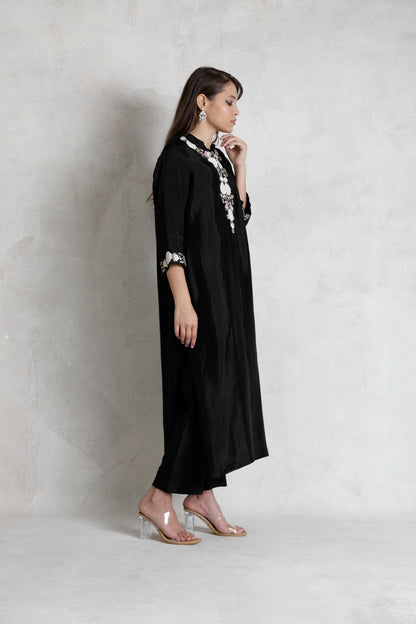 Rose Embroidered Kurta Duppata Set
