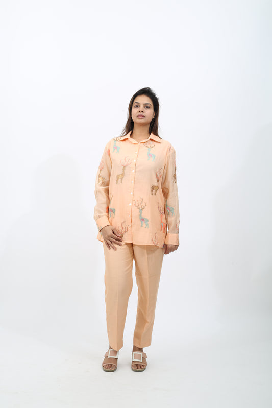 Chanderi Deer Co-ord Set