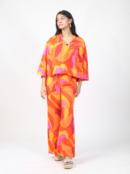 Orange Abstract Co-ord Set