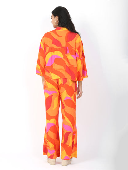 Orange Abstract Co-ord Set
