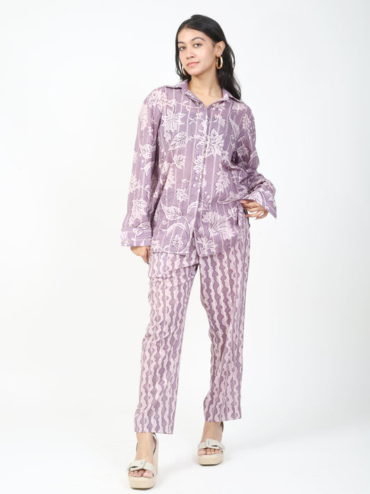 Purple Cotton Co-ord Set