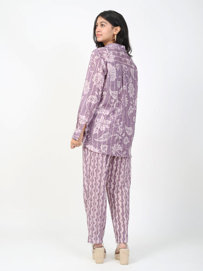 Purple Cotton Co-ord Set