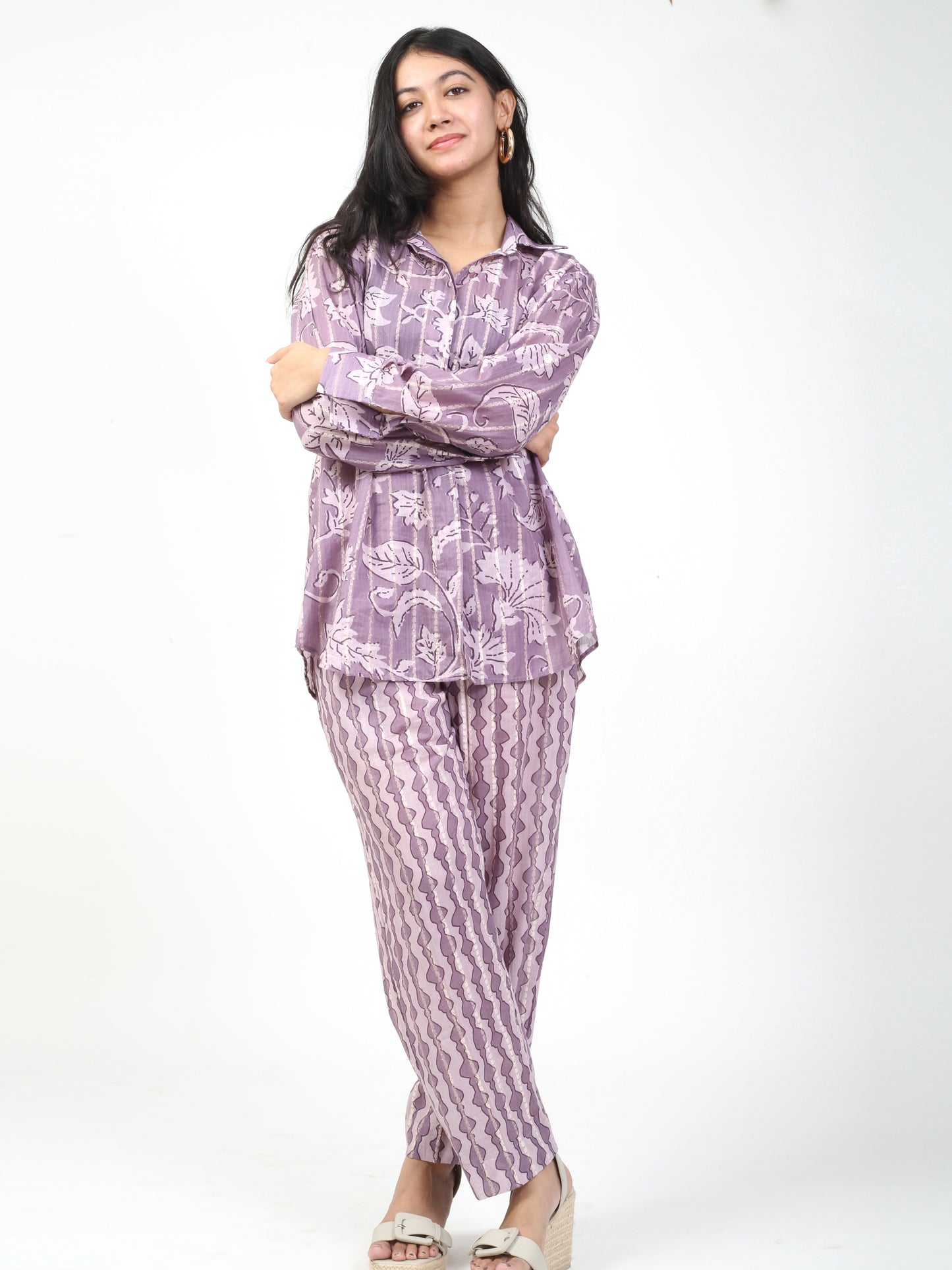 Purple Cotton Co-ord Set