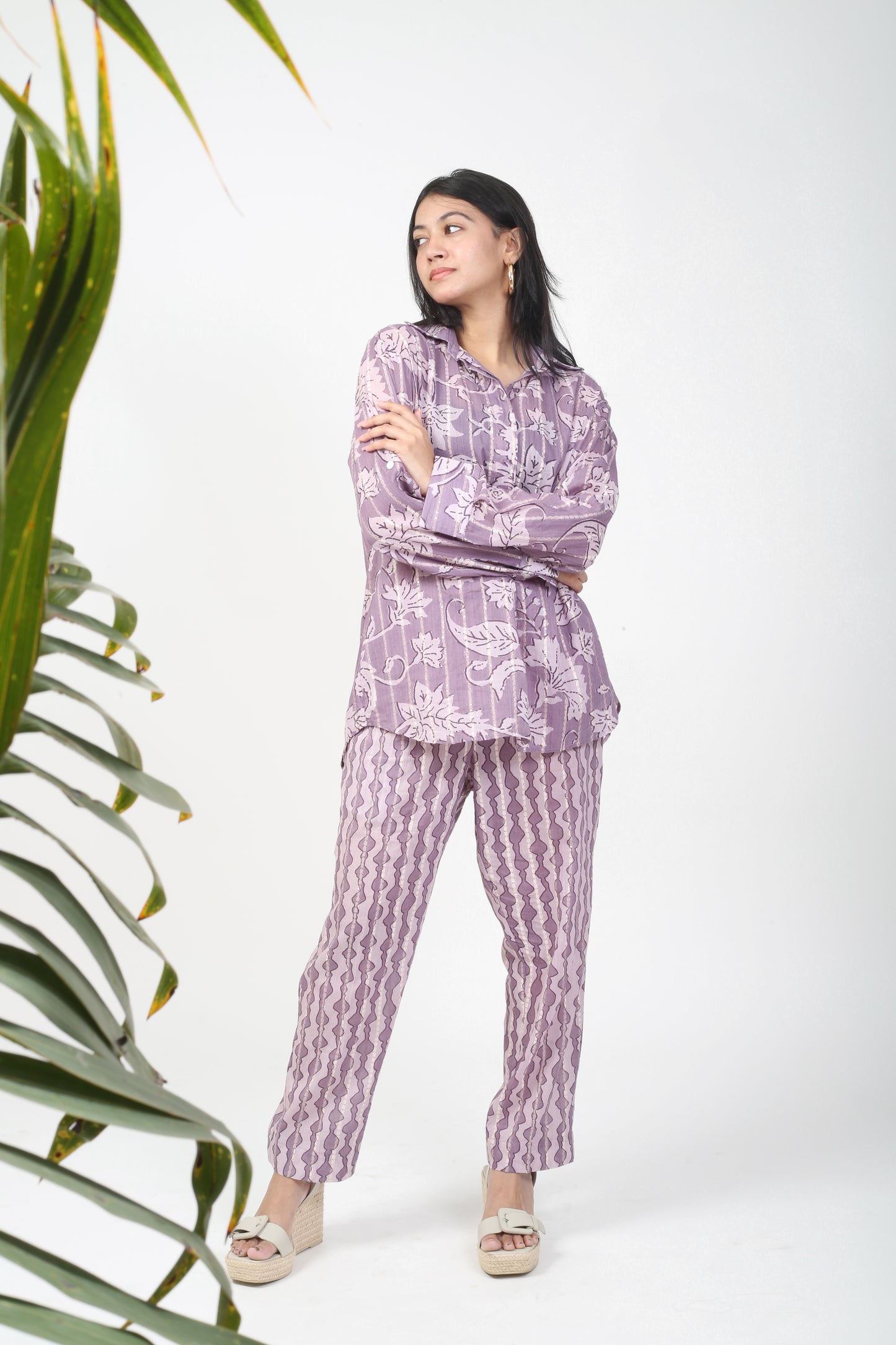 Purple Cotton Co-ord Set