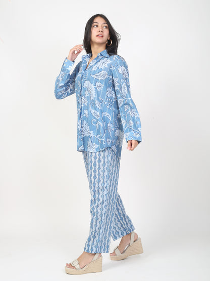 Blue Cotton Co-ord Set