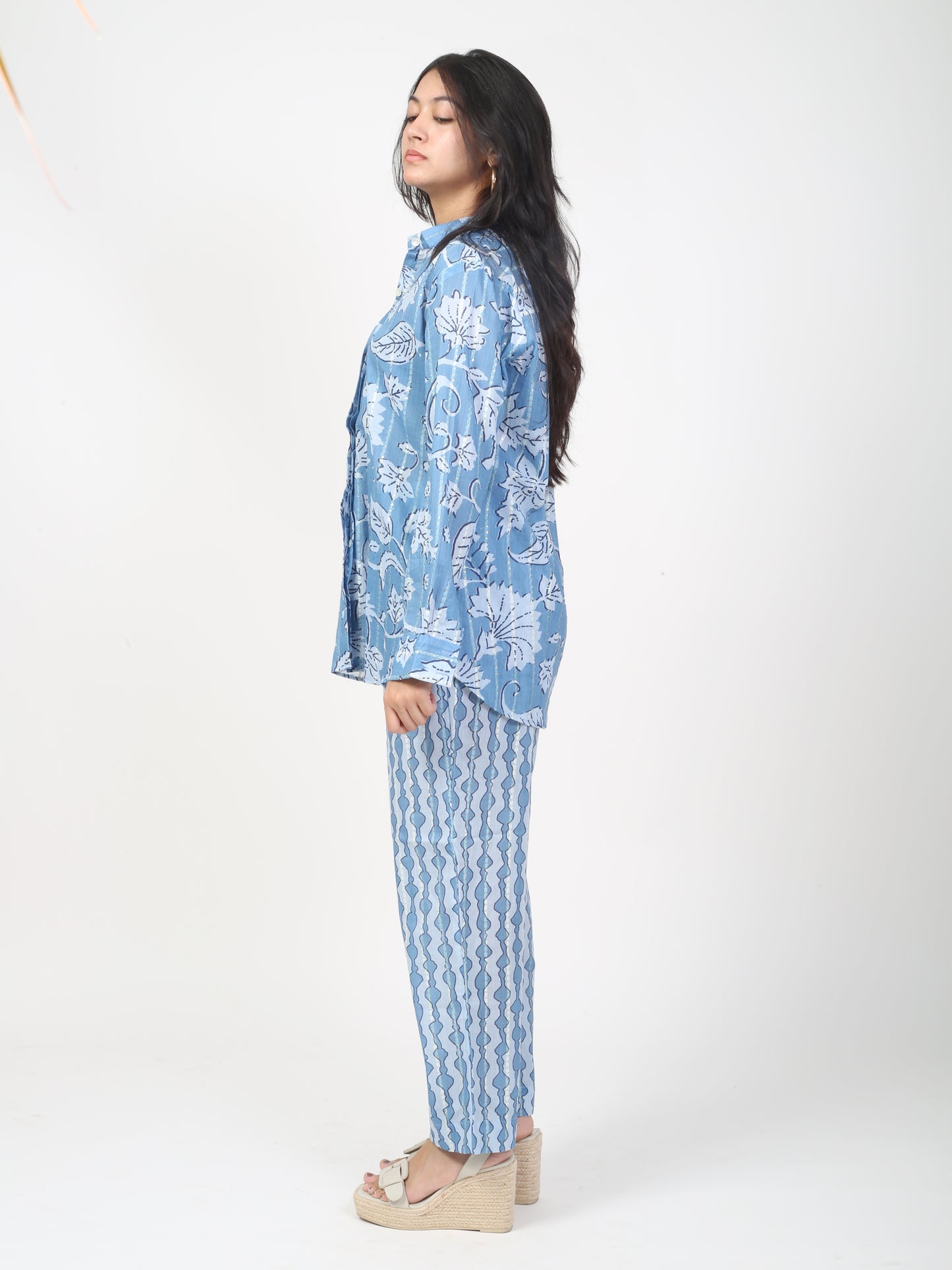 Blue Cotton Co-ord Set