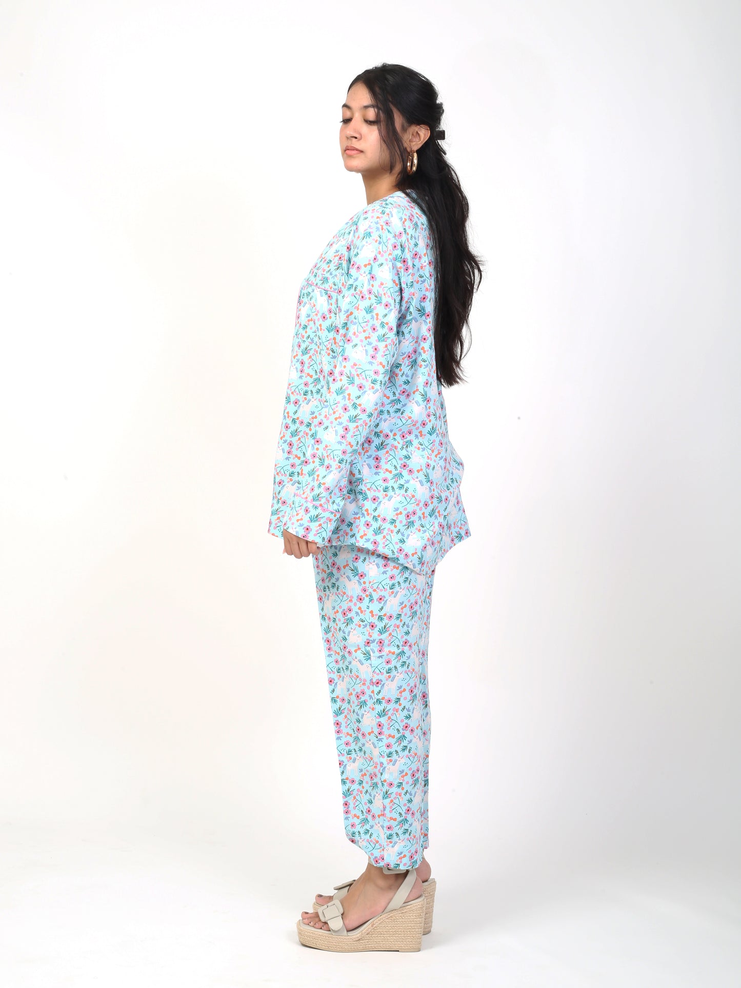 Light Blue n Pink Co-ord Set