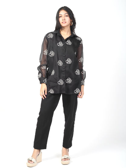 Black Kota Doria Co-ord Set