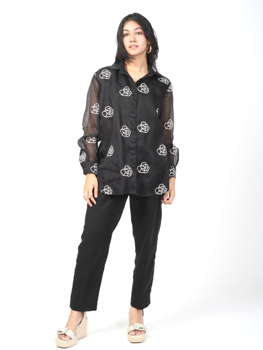 Black Kota Doria Co-ord Set