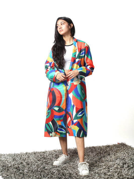 Jungle Print Long Jacket
