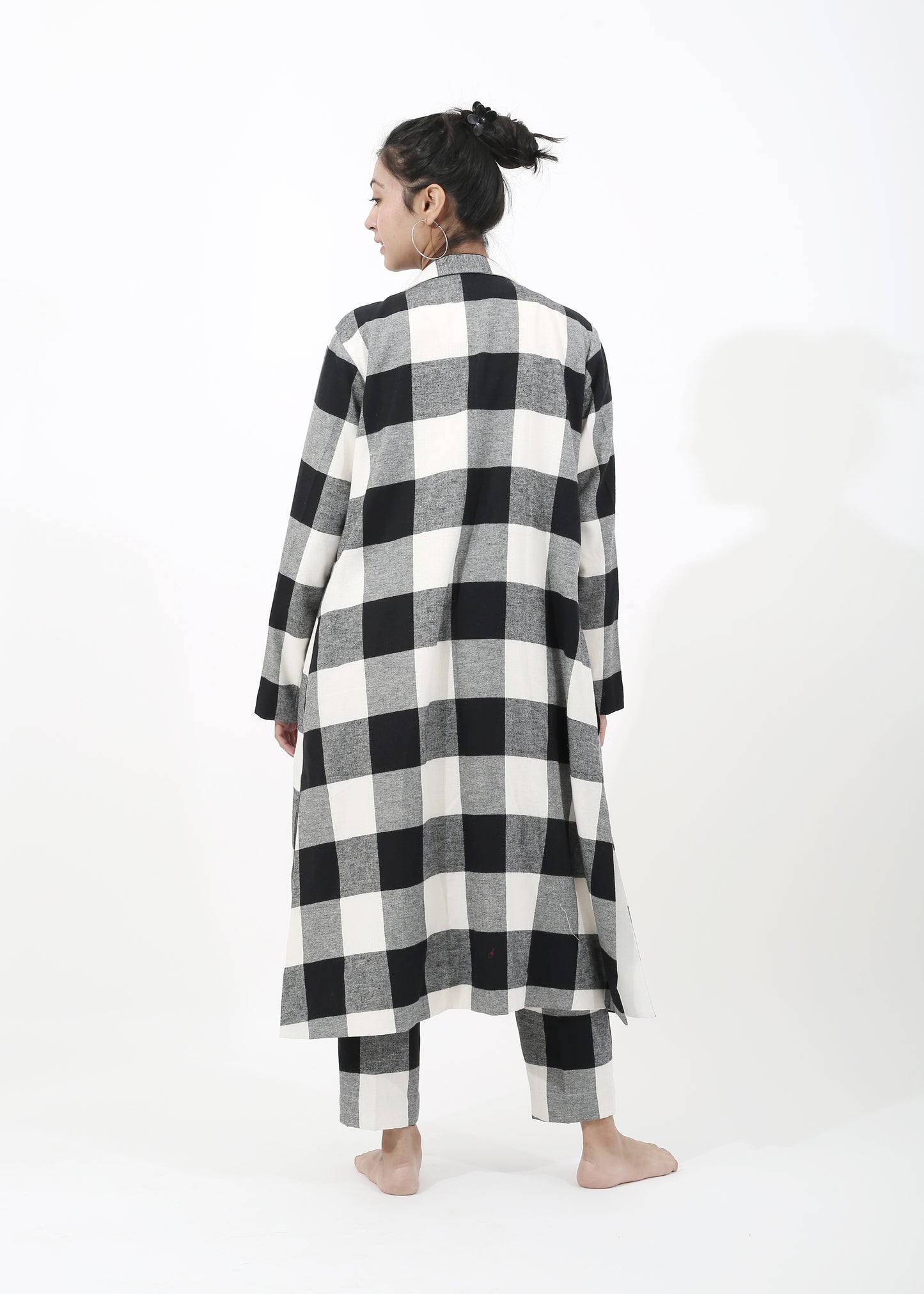 Black n White Checkered Woollen Co-ord Set