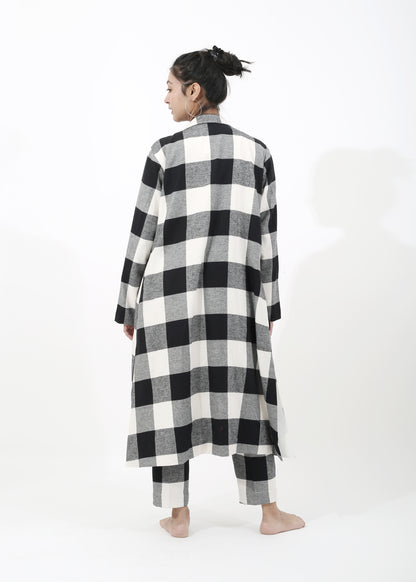 Black n White Checkered Woollen Co-ord Set